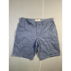 Men's G&M Chino Shorts‎ Zipper Fly Flat Front SIZE 34 Blue PRE-OWNED